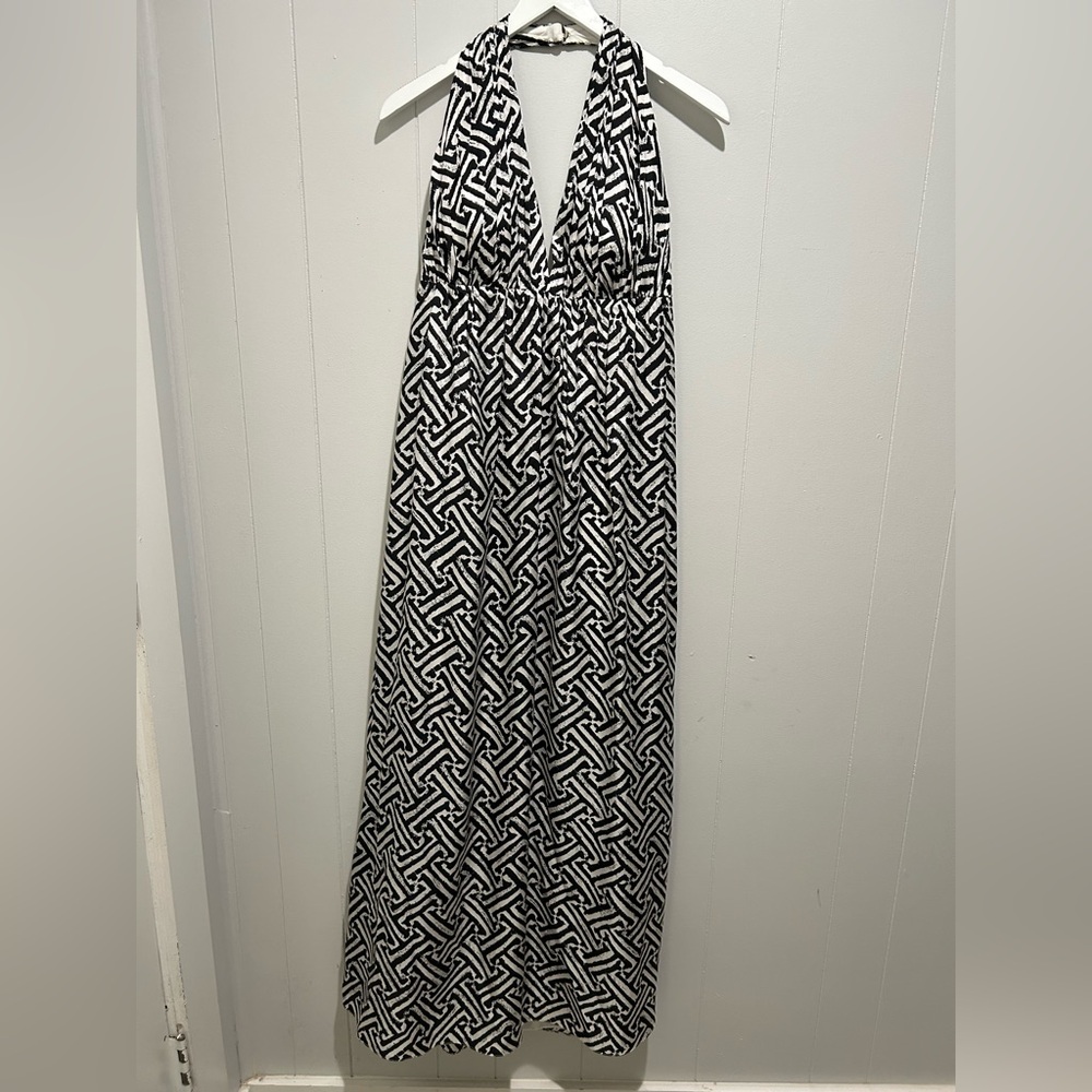 NWT Kay Unger Geometric Maxi Dress